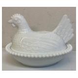 Glass Hen on nest