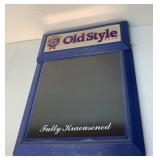 Old style beer menu board