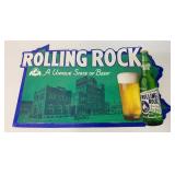 Rolling rock metal beer sign