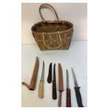 Basket of vintage fillet knives
