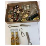 Vintage mini bottles and advertising openers