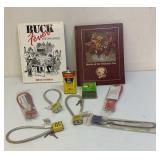 Hunting books / gun locks / gun oil can