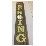 Wooden sign - hello spring