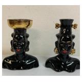 Vintage black americana vases