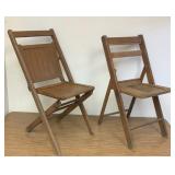 Vintage wooden folding chairs