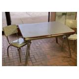 Retro 1960s chrome formica top table and two