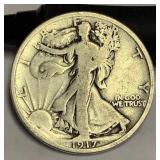 1917 walking liberty silver half dollar