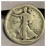 1918 S walking liberty silver half-dollar