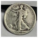 1920 S walking liberty silver half dollar