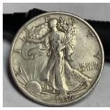 1936 walking liberty silver half dollar