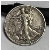 1941 D walking liberty silver half dollar