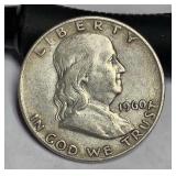 1960 D Franklin silver half dollar