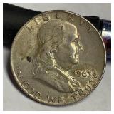 1963 D Franklin silver half dollar