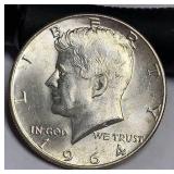 1964 Kennedy silver half dollar