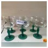 (6) Vintage Cactus Margarita Glasses