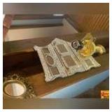 Vintage Oval Framed Art & Candle Sconces