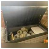 Keter Plastic Deck Storage Container With Outdoor Party Lights & Decorations