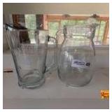 (2) Clear Glass Pitchers