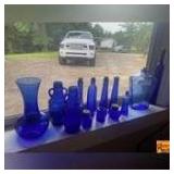 Cobalt Blue Bottles & Vase