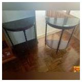 Marble Topped Half Moon Tables