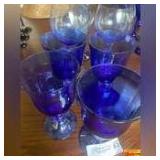 Cobalt Blue, Light Blue & Clear Wine Glasses
