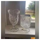 Clear Glass Footed Candle Holders