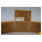 Caliber .30 Ball M2 Cartridges - Lot of 4 Boxes