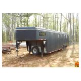 Goose Neck Horse Trailer approx 22 ft Length and 7 ft overhang (Contents not Included); VIN 49TCG222041068418; Bill Of Sale Only