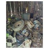 Assorted Items: Tires, Nails, Cans & More
