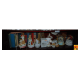 Contents of Shelf in Curio: Books, Musical Figurines & More