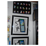 Framed & Matted Daffy Duck & Bugs Bunny Postage Stamp Collectible, Shelf & Snoopy Collectibles