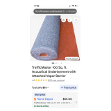 TrafficMaster Acoustical Underlayment With Vapor Barrier; 5 rolls (2 opened)