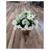Daisy Floral Arrangement In Wicker Basket