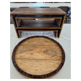 Rustic Wood Serving Tray & (4) Wood Shelves