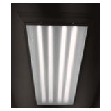 (2) Commercial White Fluorescent Lighting Fixtures With Wood Molding Frame, 4
