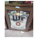 Miller Lite Beer Framed Mirror Sign
