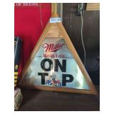 Miller High Life On Tap Triangular Mirror Sign
