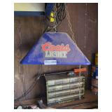Coors Light Hanging Bar Lamp and Assorted Hand Tools