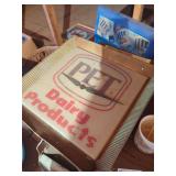 Assorted Items: Pet Dairy Products Clock, Budweiser Advertising Sign & More