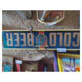 Heileman's Old Style Cold Beer Illuminated Sign and Budweiser Quart Bottle Display