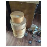 5-Arm Chandelier & Round Wood Cheese Boxes