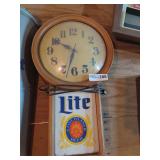 Vintage Miller Lite Lighted Beer Clock