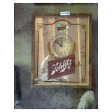 Schlitz Beer Wall Clock with Wood Frame