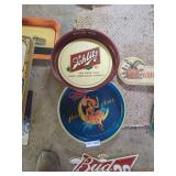 Schlitz and Miller High Life Metal Serving Trays