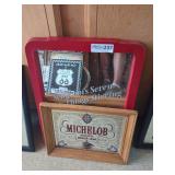 Seagram's Seven Advertising Mirror & Michelob Advertising Sign