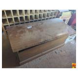 Wooden Storage Chest with Assorted Periodical Magazines