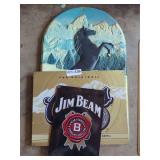 Collection of Busch Beer and Jim Beam Advertising Signs