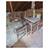Two Antique School Desks