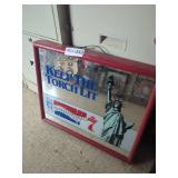 Vintage 1986 Seagram's 7 Whiskey 'Keep The Torch Lit' Mirror Sign