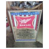 Miller High Life Advertising Sign
